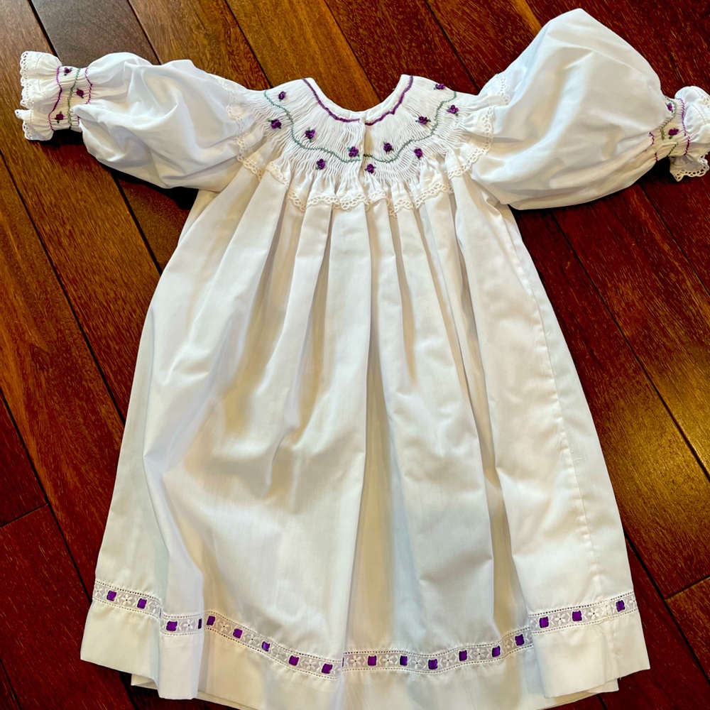 Child’s smocked and embroidered dress